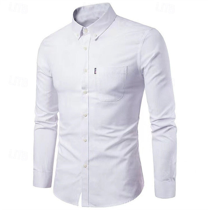 Men’s Stretch Dress Shirt | Slim Fit Wrinkle-Resistant Flexible Fabric