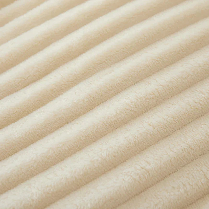 Wide Striped Flannel Fleece Blanket | Ultra-Soft Warm Throw