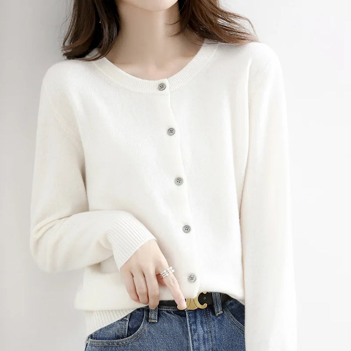 Women’s Soft-Knit Cashmere Button-Up Cardigan