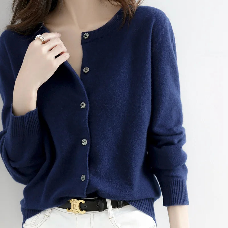 Women’s Soft-Knit Cashmere Button-Up Cardigan
