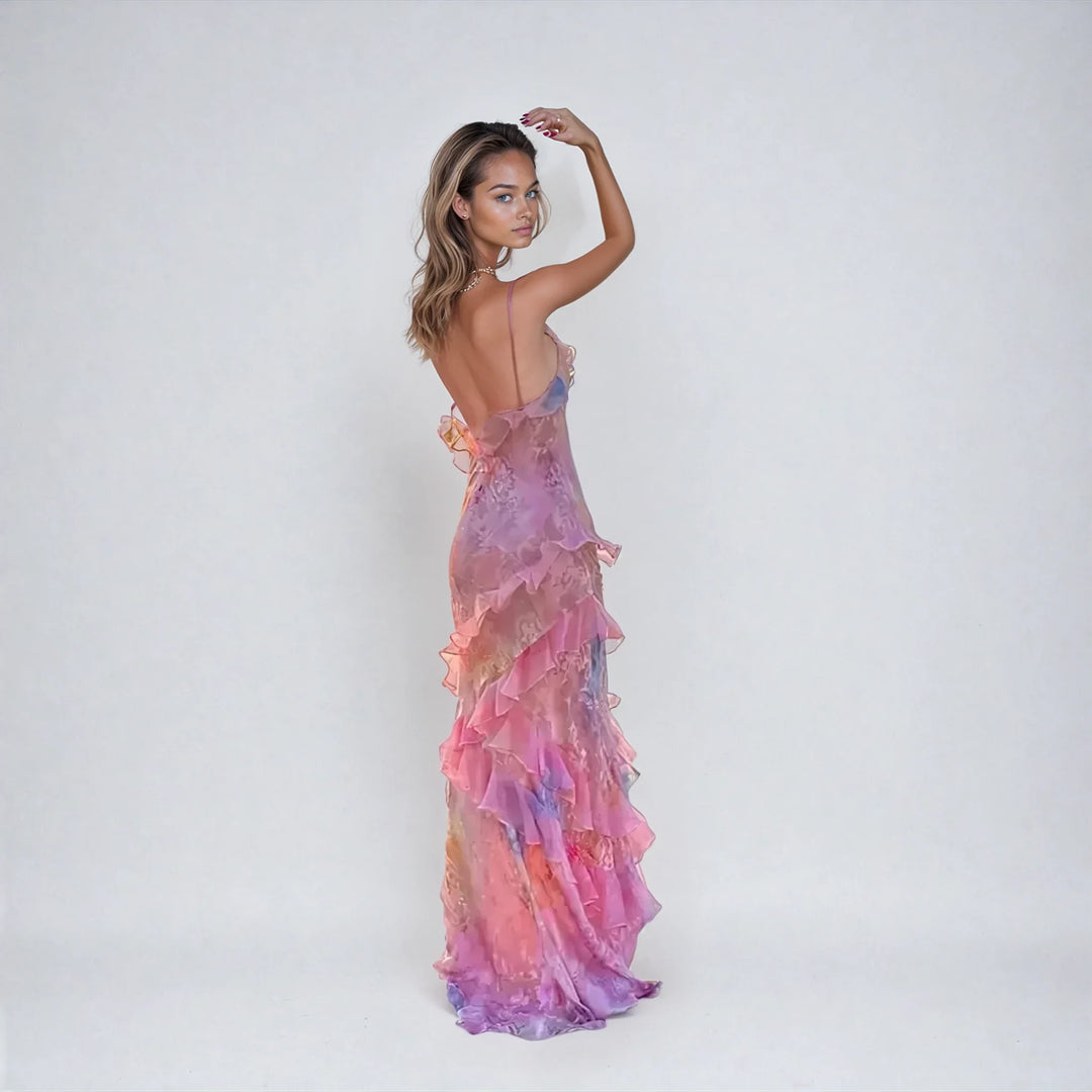Women’s Pastel Mesh Maxi Dress