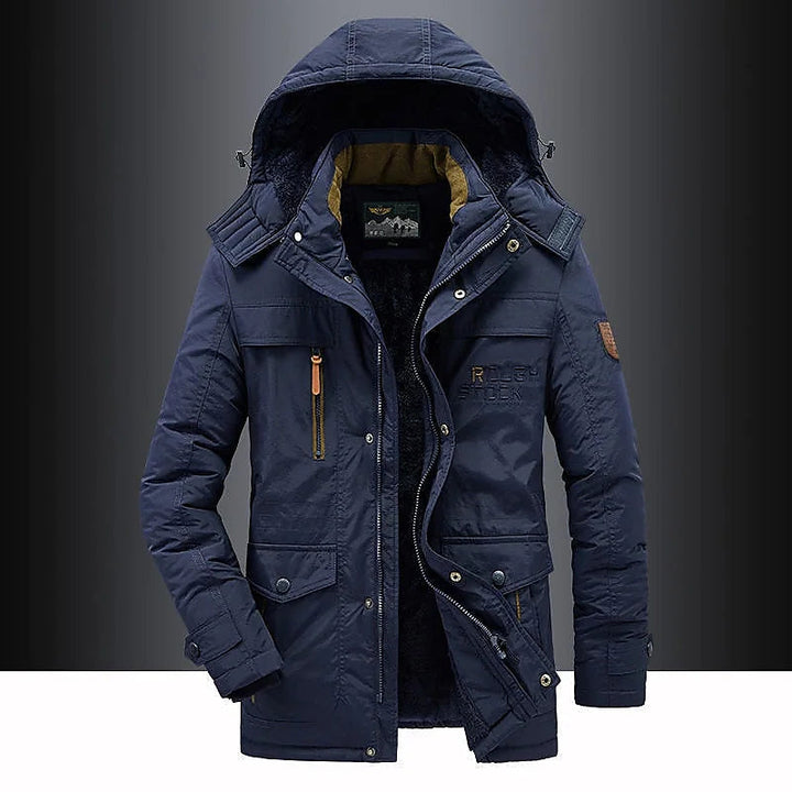 Men’s Mid-Long Hooded Parka Jacket