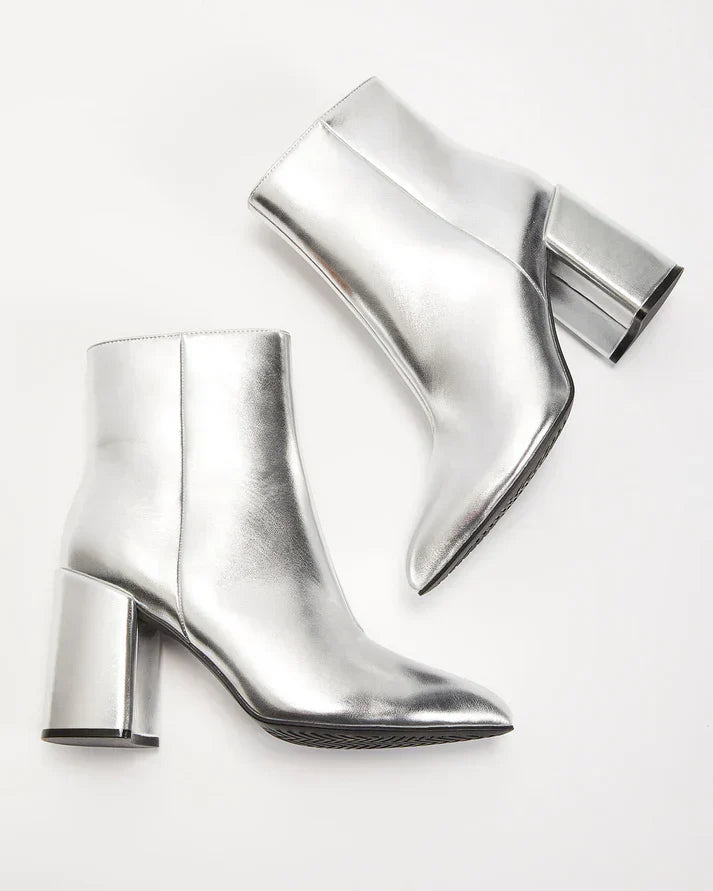 Cleome | Women’s Silver Metallic Ankle Boots